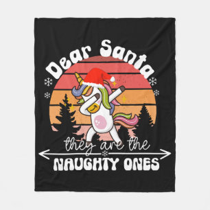 Dabbing Unicorn Funny Christmas Fleecedecke
