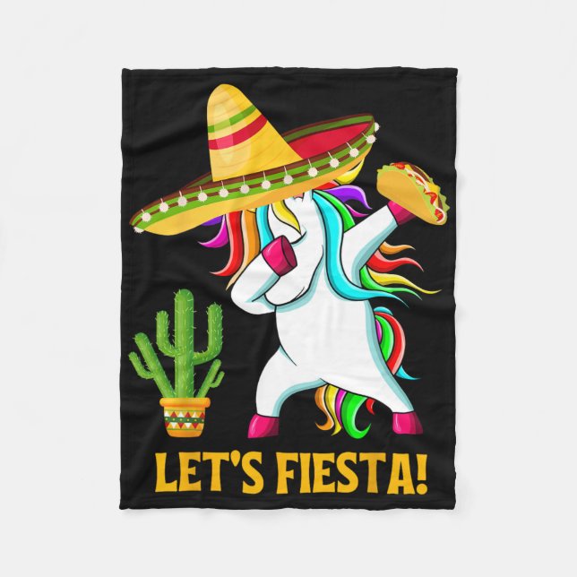 Dabbing Unicorn Funny Cinco De Mayo Kinder Lass Fleecedecke (Vorderseite)