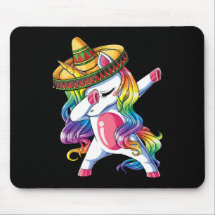 Dabbing Unicorn Funny Cinco De Mayo Rainbow Mousepad