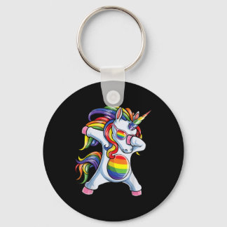 Dabbing Unicorn Gay Pride LGBT Rainbow Schlüsselanhänger