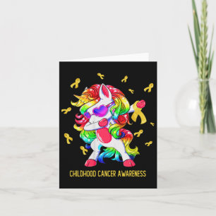 Dabbing Unicorn Gold Ribbon Kindheit Krebs-Softwar Karte