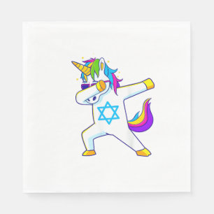 Dabbing Unicorn Hanukkah Jüdisches Tanzen Chanukah Serviette