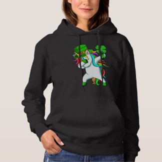 Dabbing Unicorn Happy St Patrick's Day Lucky Shamr Hoodie