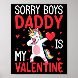 Dabbing Unicorn Herz Valentinstag Girls comunale Poster