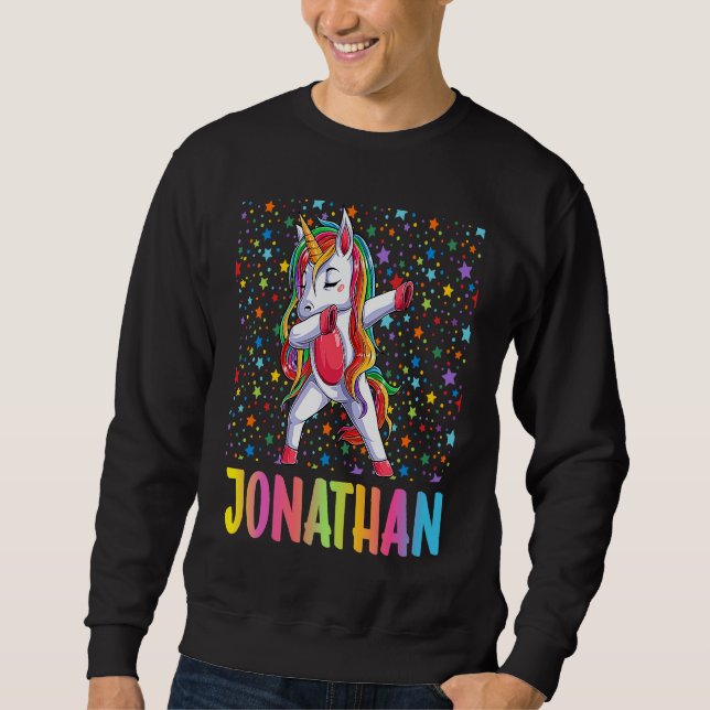 Dabbing Unicorn Jonathan Sweatshirt (Vorderseite)