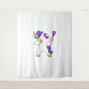 Dabbing Unicorn Lacrosse LAX Shirt T-Shirt Geschen Wandteppich