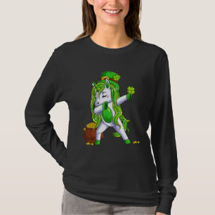 Dabbing Unicorn Leprechaun St Patricks Day for Wom T-Shirt