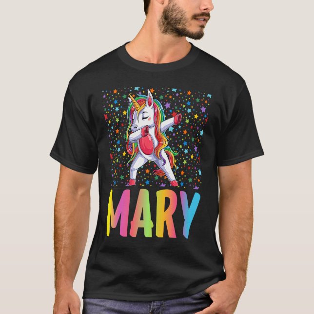 Dabbing Unicorn Mary T-Shirt (Vorderseite)