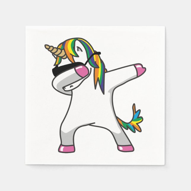 Dabbing Unicorn Napkins Serviette (Vorderseite)