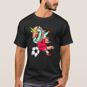 Dabbing Unicorn Polen Fußball Polnische Flaggenges T-Shirt