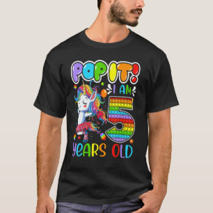 Dabbing Unicorn Pop Ich bin 5 Jahre alt Fidget 5. T-Shirt