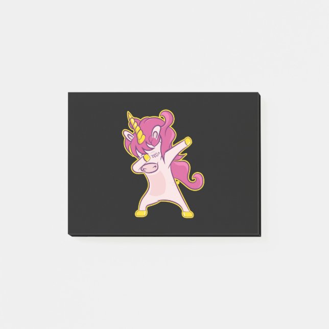 Dabbing Unicorn Post-it Klebezettel (Vorderseite)