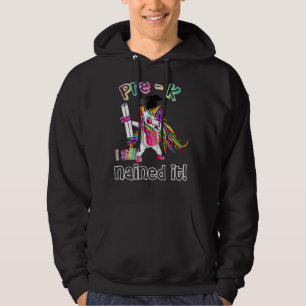 Dabbing Unicorn Pre K I noch Nails It Abschluss Hoodie