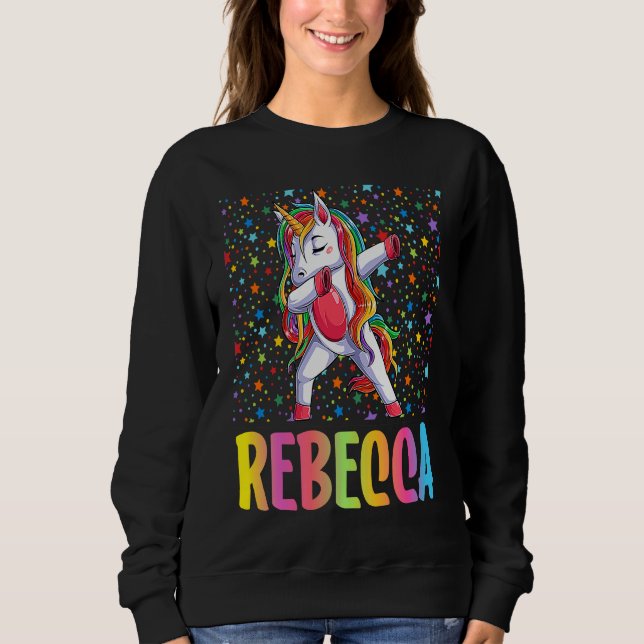 Dabbing Unicorn Rebecca Sweatshirt (Vorderseite)