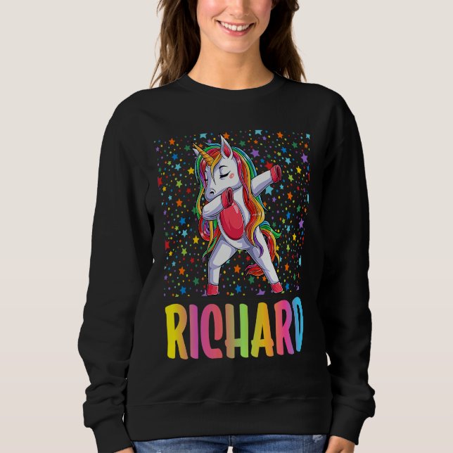 Dabbing Unicorn Richard Sweatshirt (Vorderseite)
