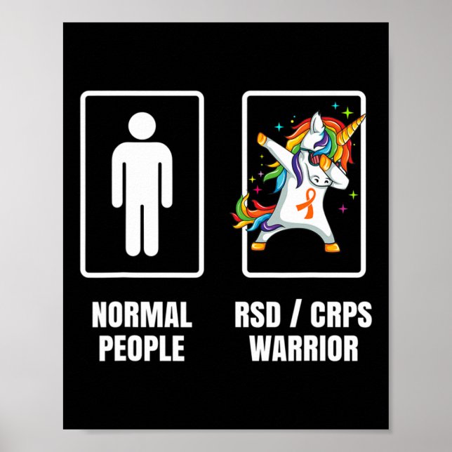 Dabbing Unicorn Rsd Crps Warriorüberlebende werden Poster (Vorne)