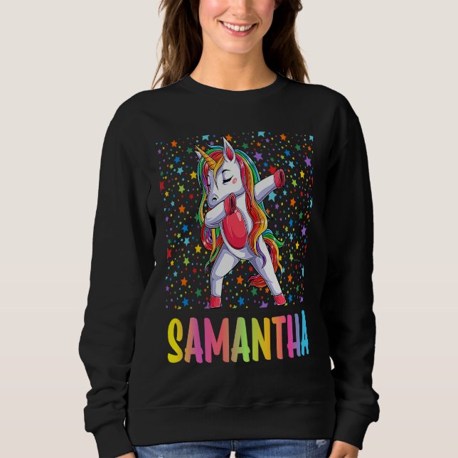 Dabbing Unicorn Samantha Sweatshirt (Vorderseite)