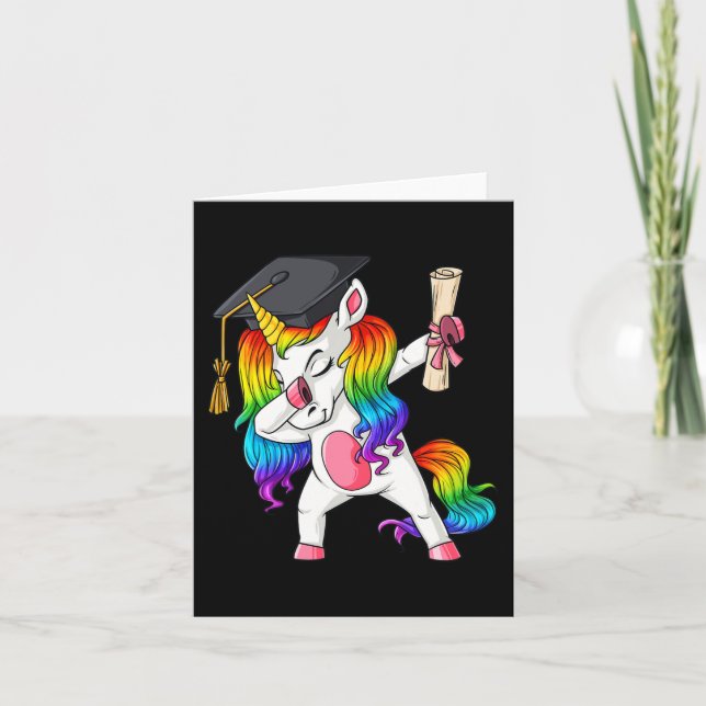 Dabbing Unicorn School Abschluss Dab Girls Kinder  Karte (Vorderseite)