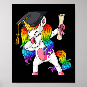 Dabbing Unicorn School Abschluss Dab Girls Kinder Poster