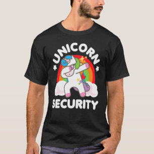 Dabbing Unicorn Security Funny Cute Police Hallowe T-Shirt