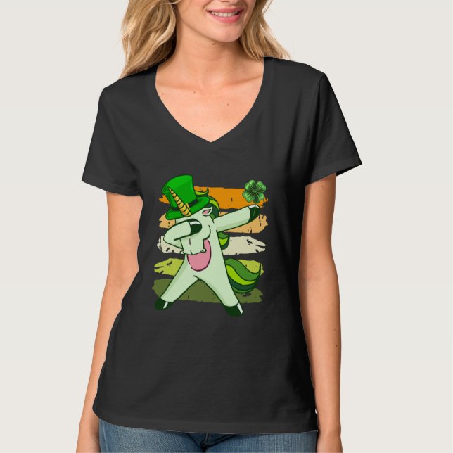 Dabbing unicorn shamrock St Patrick's Day  1 T-Shirt (Vorderseite)