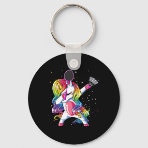 Dabbing Unicorn Spielen Badminton Player Lover Mat Schlüsselanhänger