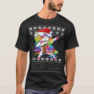 Dabbing Unicorn Squad Père Noël Sweat Noël laid