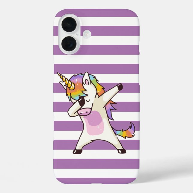 Dabbing Unicorn Telefongehäuse iPhone 16 Plus Hülle (Rückseite)