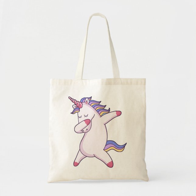 Dabbing Unicorn Tragetasche (Vorne)