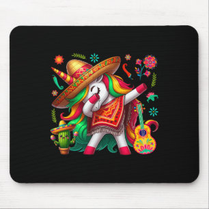 Dabbing Unicorn Weberei mexikanisches Sombrero Cin Mousepad