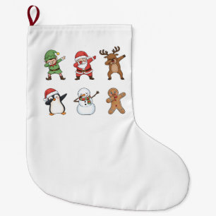 Dabbing Weihnachten Santa Pinguin Rudolph Schneema Großer Weihnachtsstrumpf