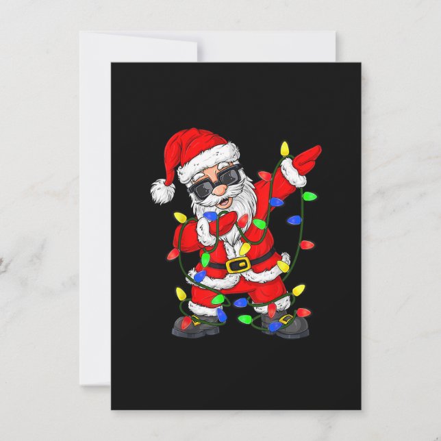 Dabbing Weihnachtsbaumleuchten Weihnachtsmänner Ki Einladung (Vorderseite)
