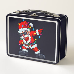 Dabbing Weihnachtsbaumleuchten Weihnachtsmänner Ki Metall Brotdose