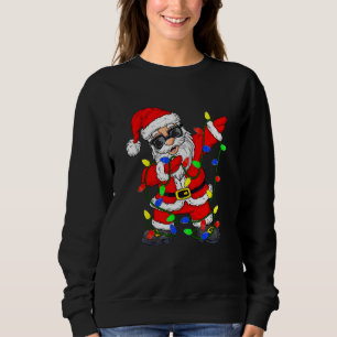Dabbing Weihnachtsmann Baumlichter Weihnachten Jun Sweatshirt