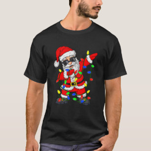 Dabbing Weihnachtsmann Baumlichter Weihnachten Jun T-Shirt