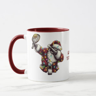 Dabbing Weihnachtsmann beim Pickleball Spielen Spo Tasse
