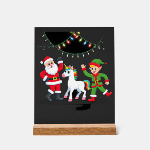 Dabbing Weihnachtsmann Elf Einhorn Weihnachten Kin Acrylschild