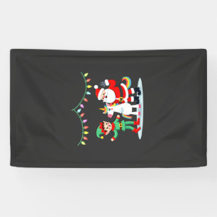 Dabbing Weihnachtsmann Elf Einhorn Weihnachten Kin Banner