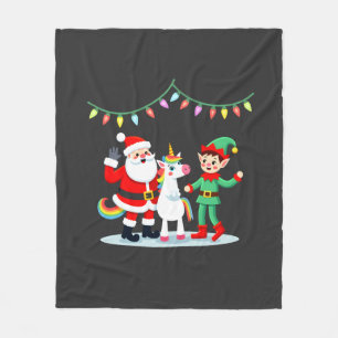Dabbing Weihnachtsmann Elf Einhorn Weihnachten Kin Fleecedecke