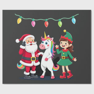 Dabbing Weihnachtsmann Elf Einhorn Weihnachten Kin Geschenkpapier