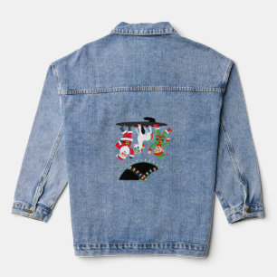 Dabbing Weihnachtsmann Elf Einhorn Weihnachten Kin Jeansjacke
