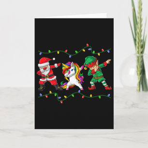 Dabbing Weihnachtsmann Elf Einhorn Weihnachten Kin Karte