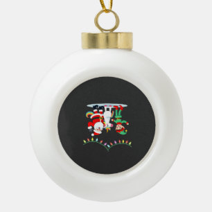 Dabbing Weihnachtsmann Elf Einhorn Weihnachten Kin Keramik Kugel-Ornament