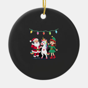 Dabbing Weihnachtsmann Elf Einhorn Weihnachten Kin Keramik Ornament