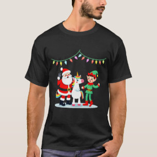 Dabbing Weihnachtsmann Elf Einhorn Weihnachten Kin T-Shirt