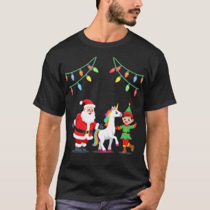 Dabbing Weihnachtsmann Elf Einhorn Weihnachten Kin T-Shirt
