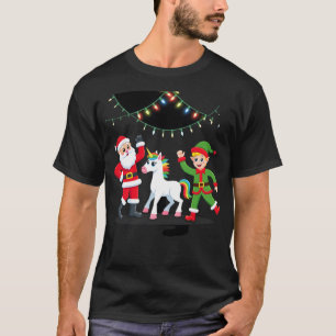 Dabbing Weihnachtsmann Elf Einhorn Weihnachten Kin T-Shirt