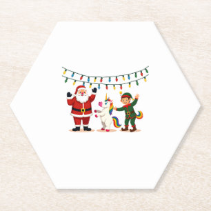 Dabbing Weihnachtsmann Elf Einhorn Weihnachten Kin Untersetzer