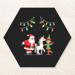 Dabbing Weihnachtsmann Elf Einhorn Weihnachten Kin Untersetzer