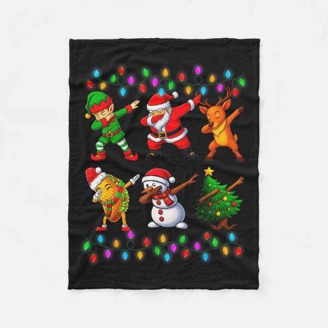 Dabbing Weihnachtsmann Elf Freundschaft Weihnachte Fleecedecke (Vorderseite)